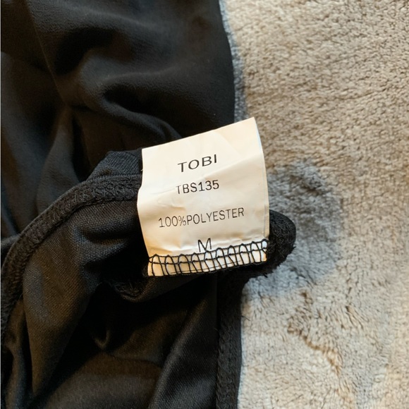 TOBI Bodysuit Caged Strap Front in Black V neck - Picture 12 of 12